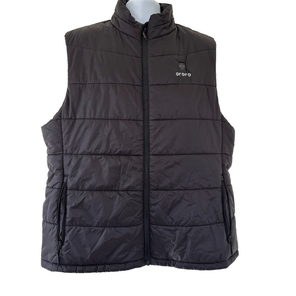 Ororo Puffer Vest Mens 2XL Black Heated Apparel Hiking Gorp Outdoor **NO BATTERY